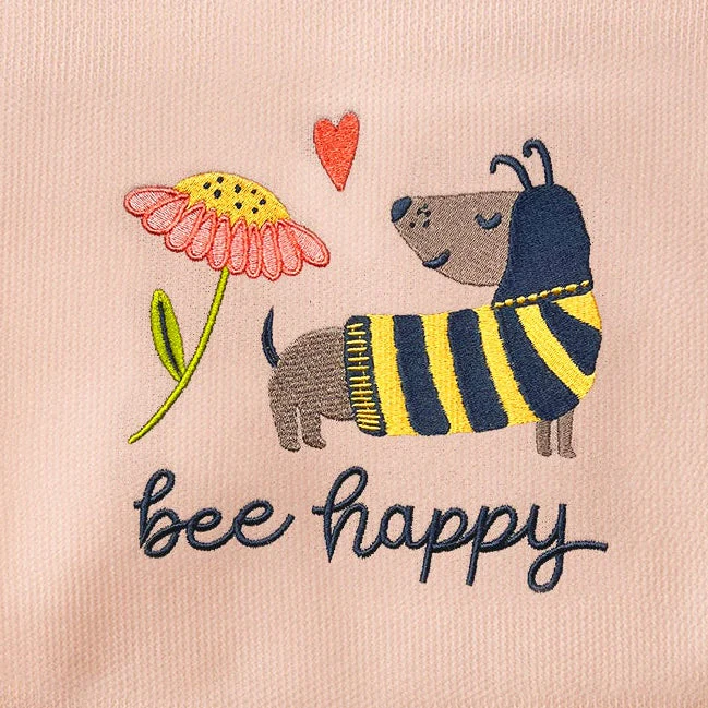 Bee Happy Embroidered Crewneck Sweatshirt - 18 - Image 2