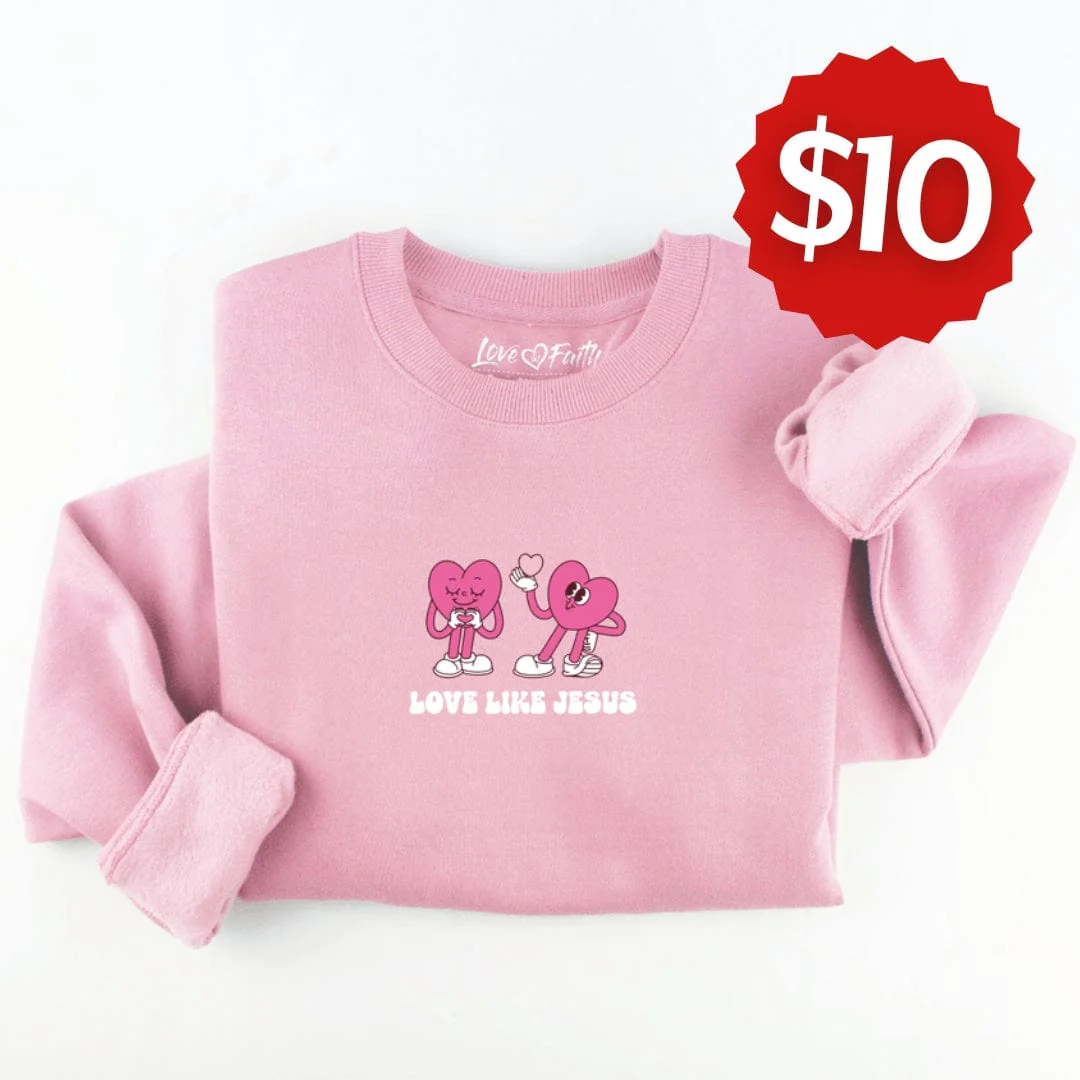 Embroidered Love Like Jesus Sweatshirt