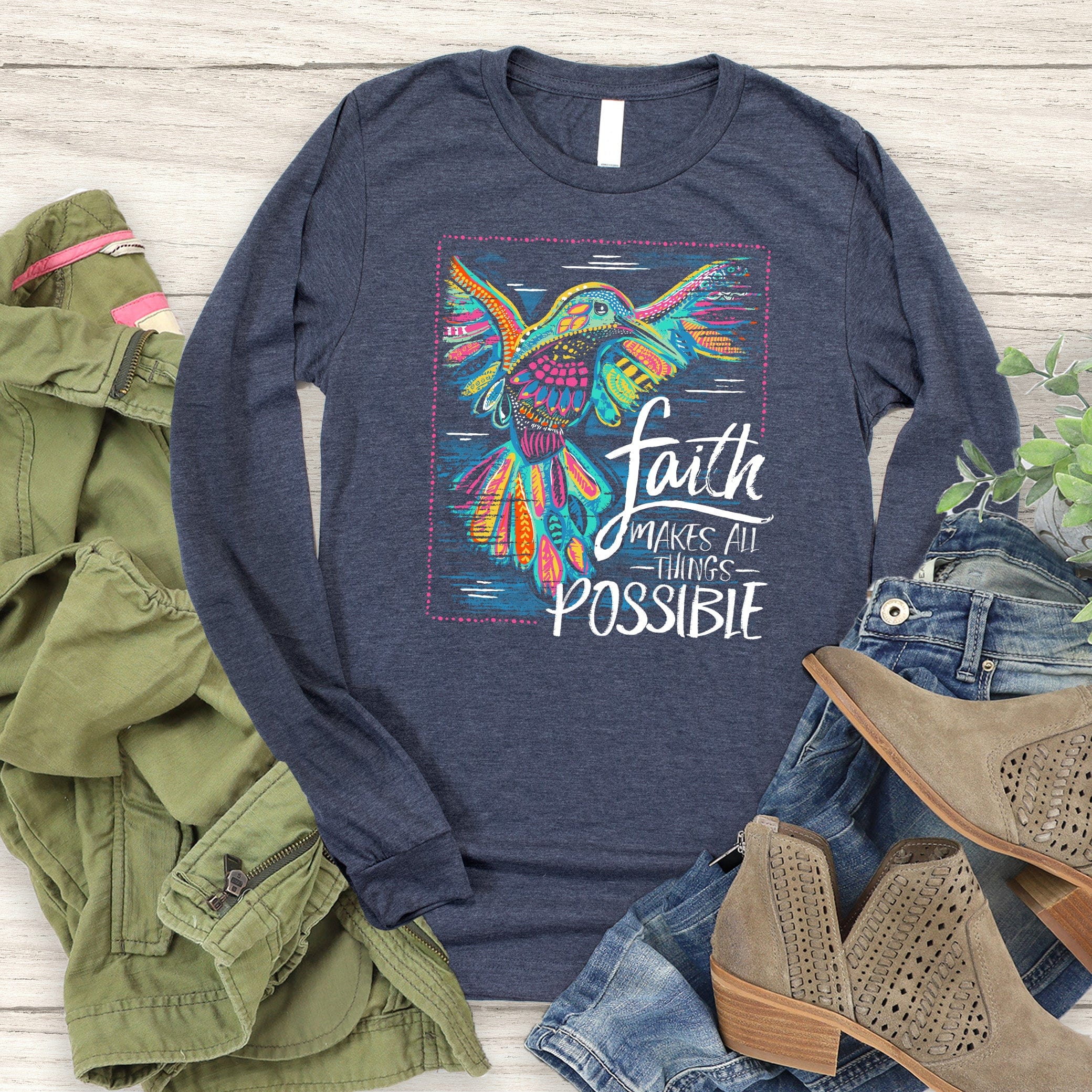 Faith Hummingbird Long Sleeve - Image 2