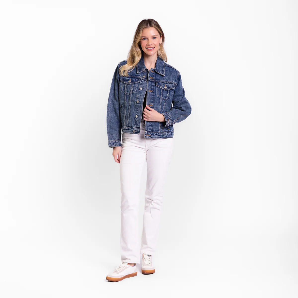 Vintage Washed Faith Over Fear Denim Jacket - Image 3
