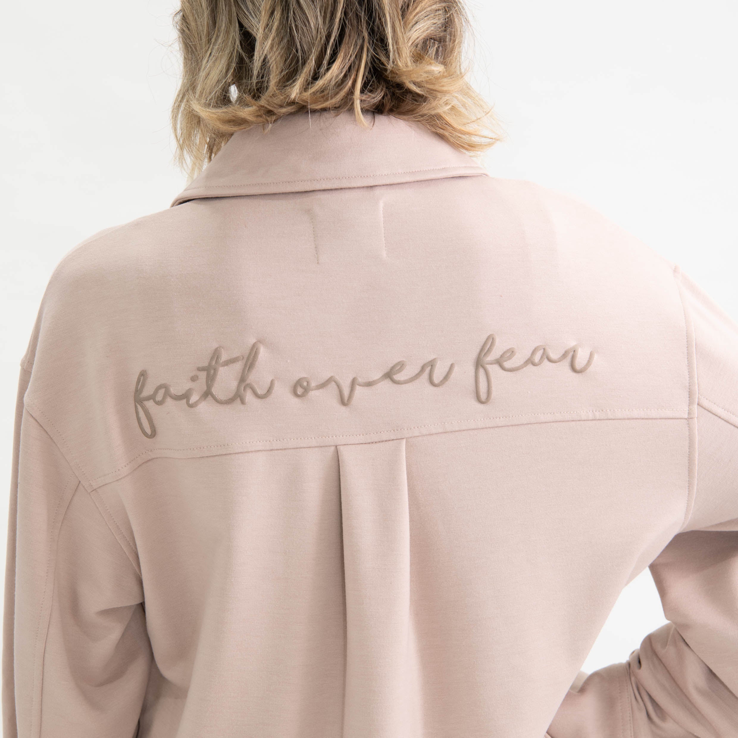 Faith Over Fear French Terry Shacket - Image 8