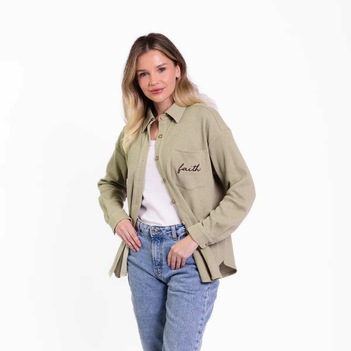 Faith Waffle Knit Shacket - Image 2