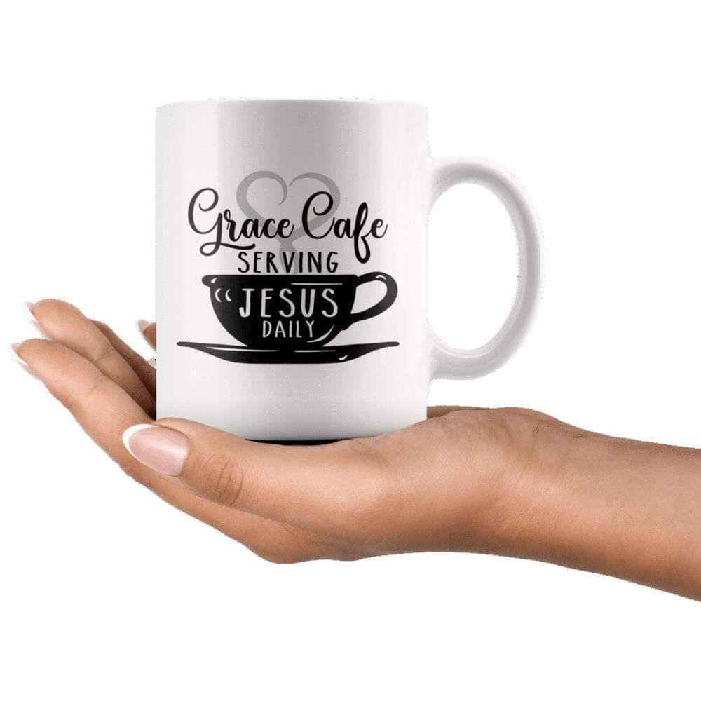 Grace Cafe Serving Jesus Daily Mug 11oz - Image 4