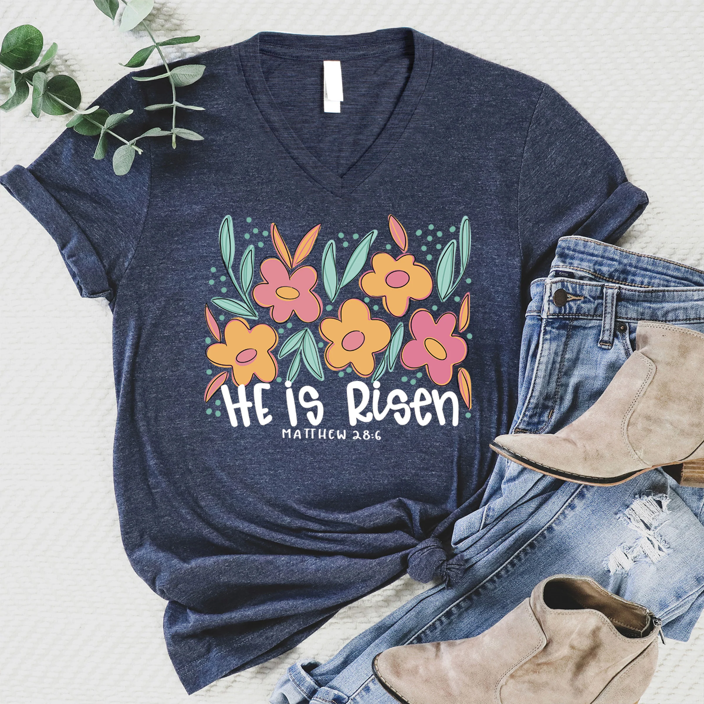 He is Risen V-Neck