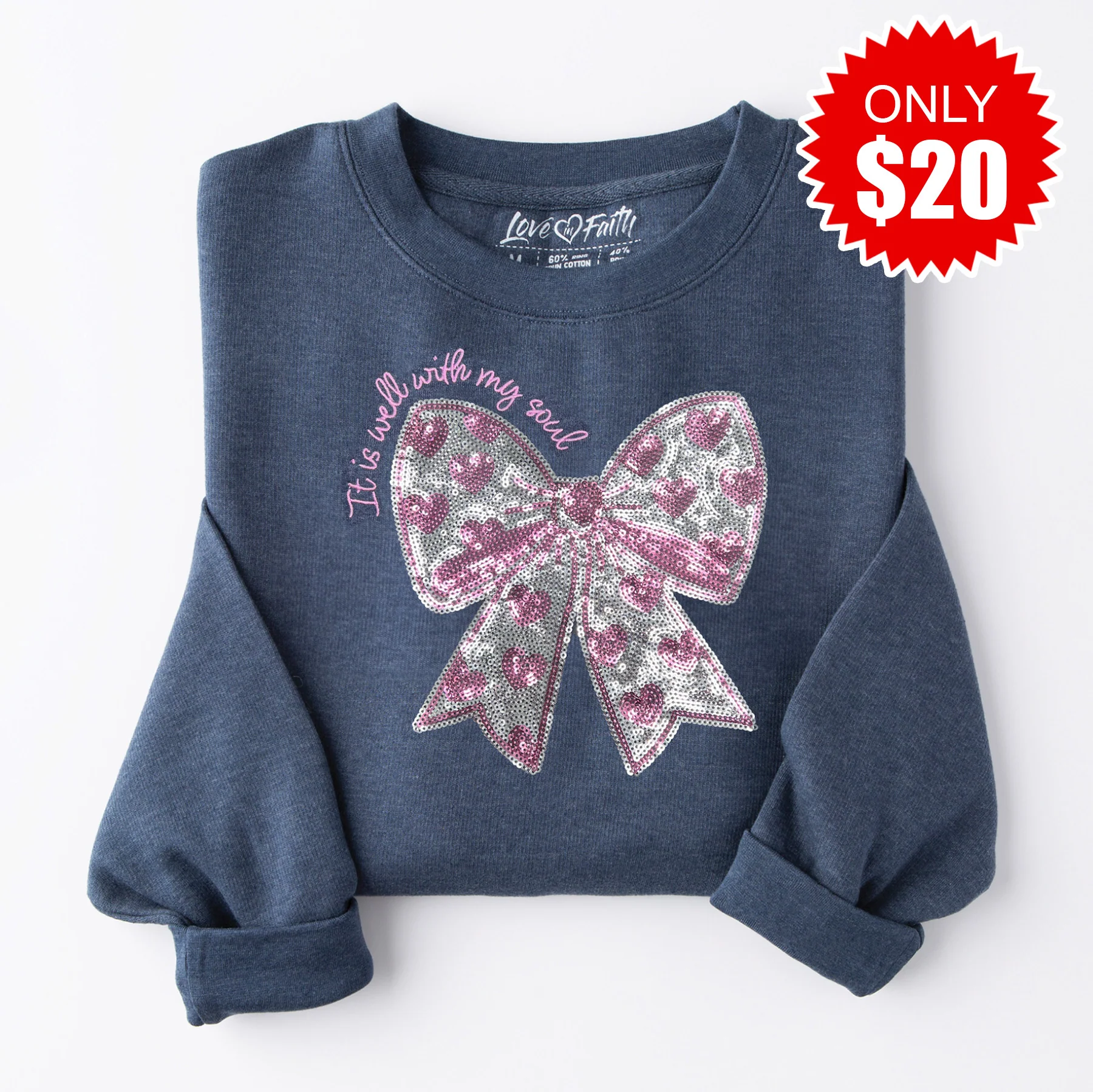 It is Well Embellished Crewneck Sweatshirt - 20