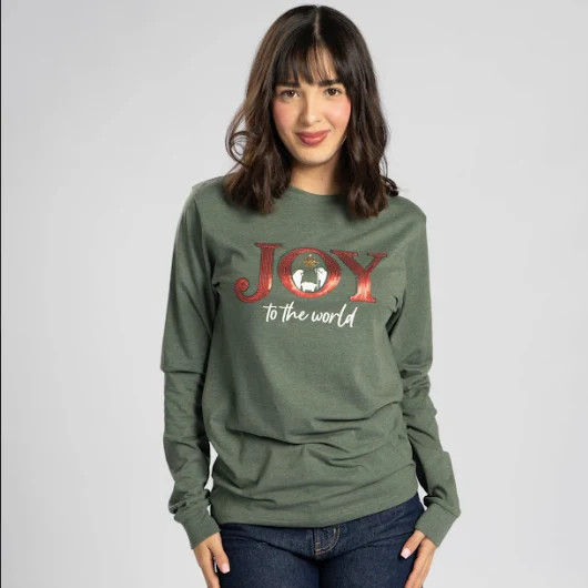 Joy to the World Long Sleeve Sequin Tee - Image 4