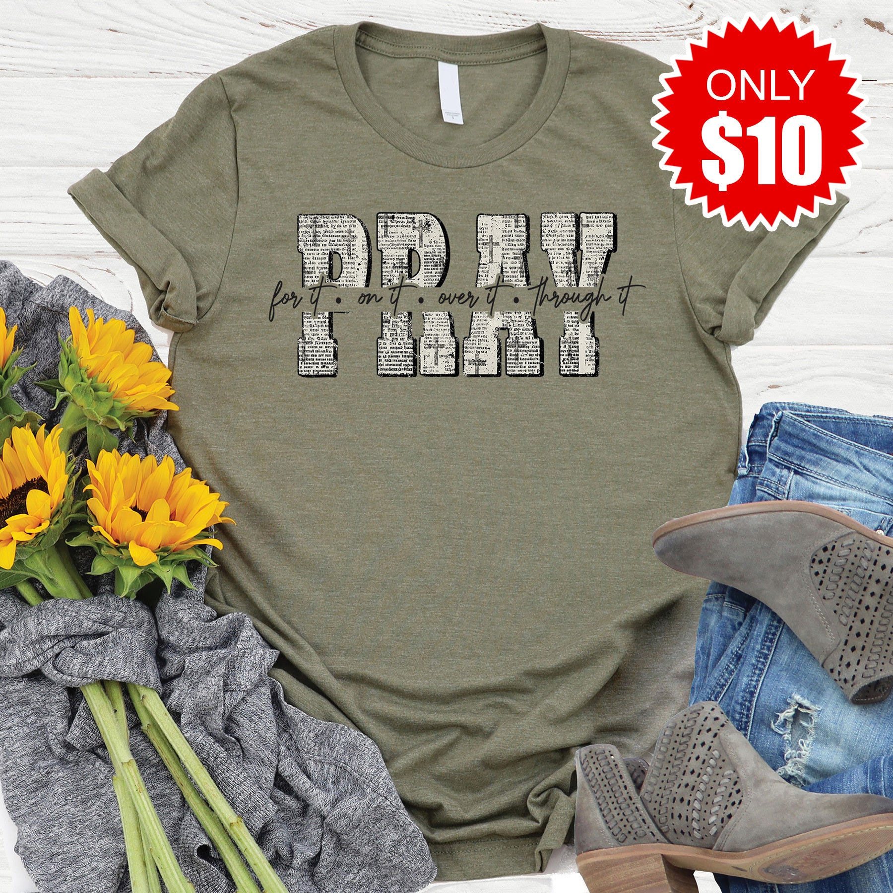Pray Newspaper Tee - 10