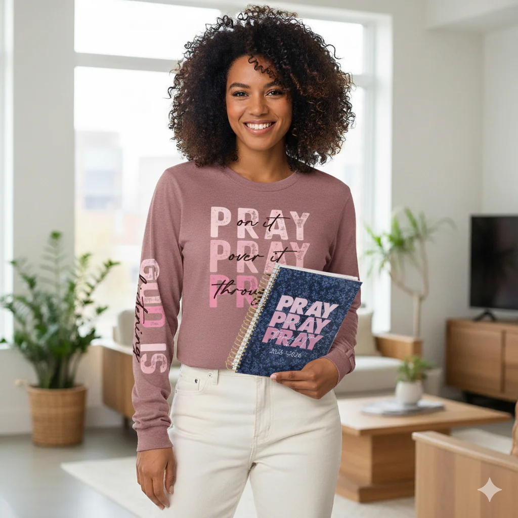Pray On It Long Sleeve & 17 Month Planner Bundle - Image 2