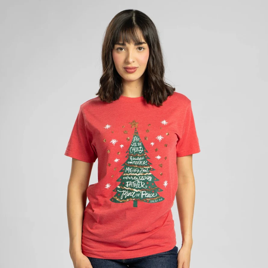 Prince of Peace Christmas Tree Sequin Tee - Image 2
