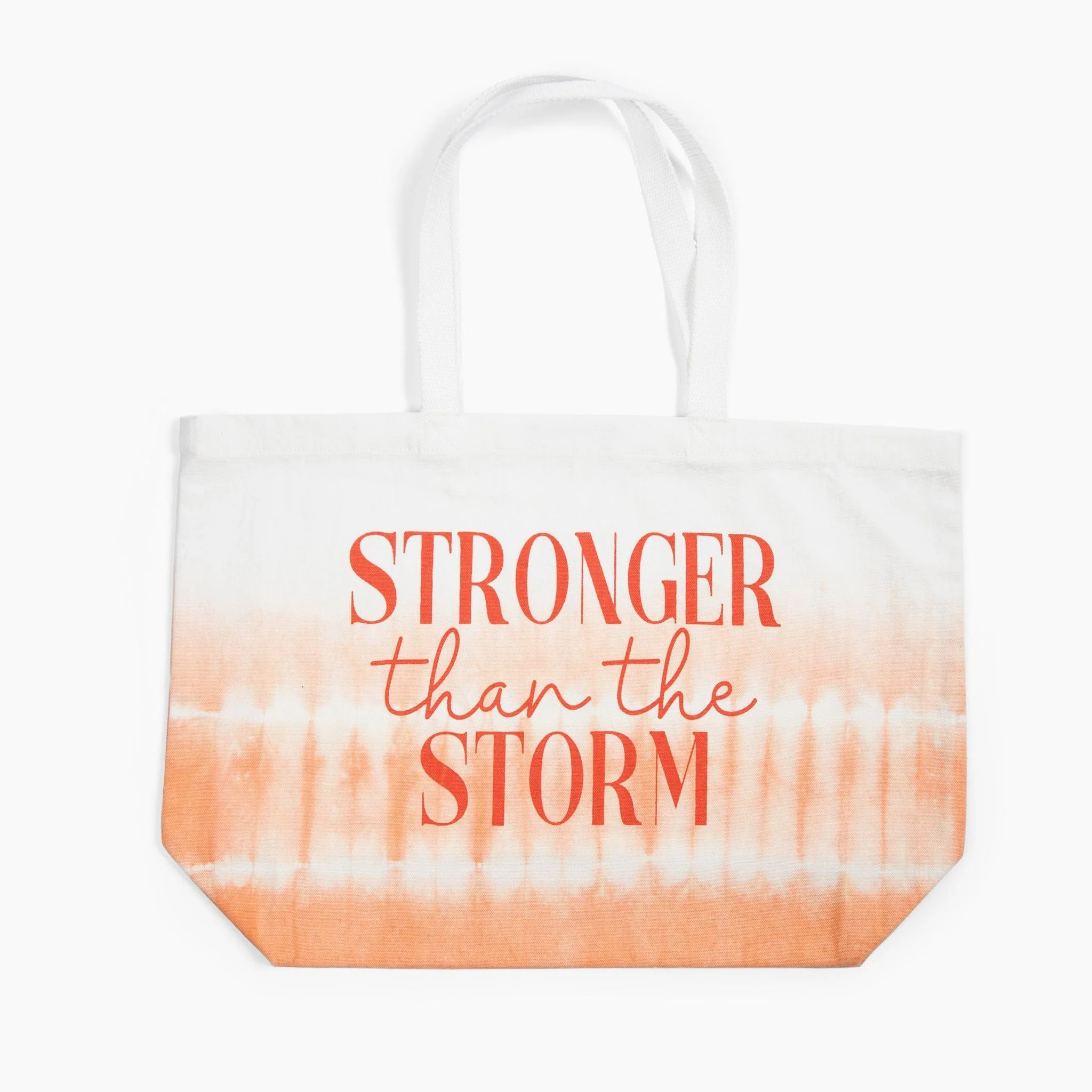 Stronger Than The Storm Peach Tie Dye Tote Bag - Image 2