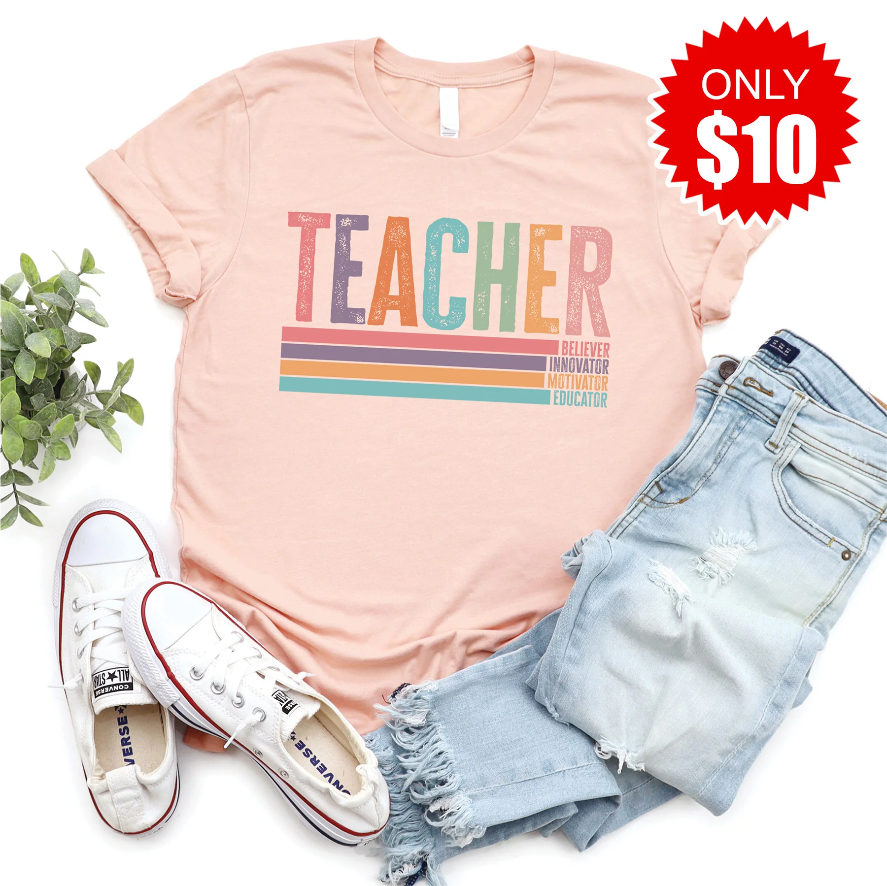Teacher Retro Tee - 10 - Image 2