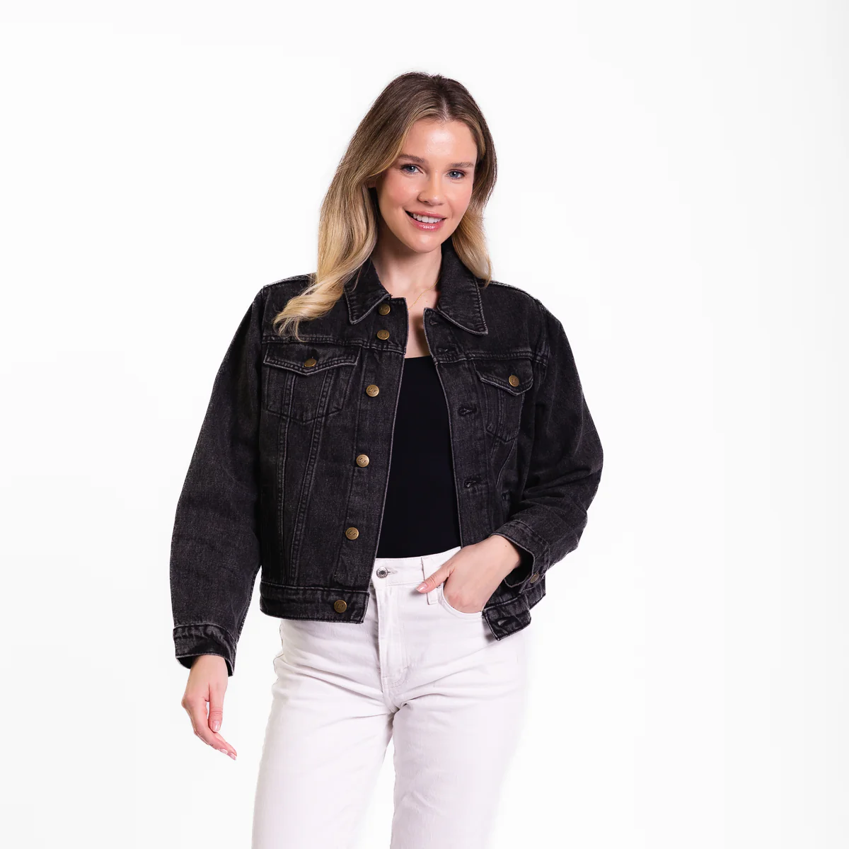 Vintage Washed Faith Cross Denim Jacket - Image 8